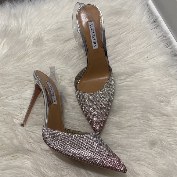 Aquazzura So‎ Nude Crystal Plexi Pump - Picture 12 of 16